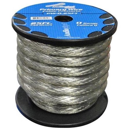AUDIOP AUDIOP PW025SL 25 ft. Spool 0 Gauge Oxygen Free Ground Cable - Silver PW025SL